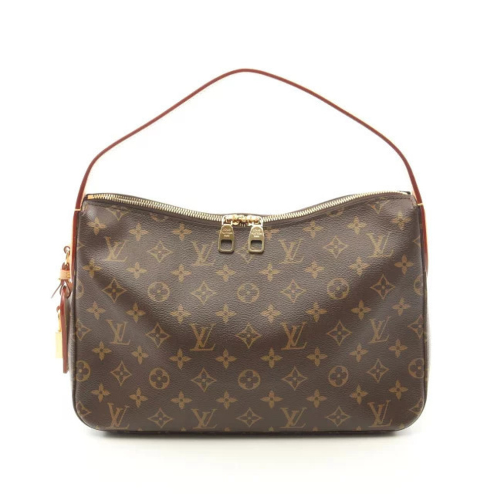 Louis Vuitton Slouchy Monogram Shoulder Bag Canvas Leather Brown